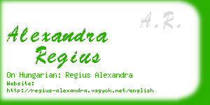 alexandra regius business card